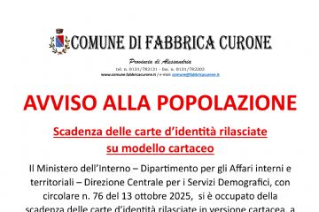 Scadenza carte identit&#224; cartacee